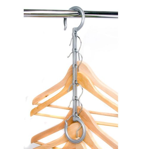 Spacesaver Hanger Bar 29.5cm grey for up to 6 hangers by Caraselle