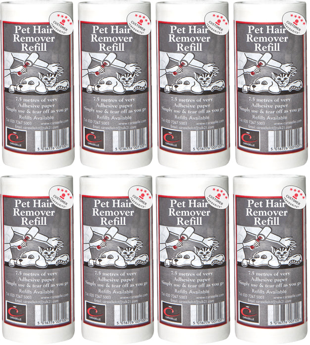 Pack of 8 Pet Hair Remover Refills (total 60m)