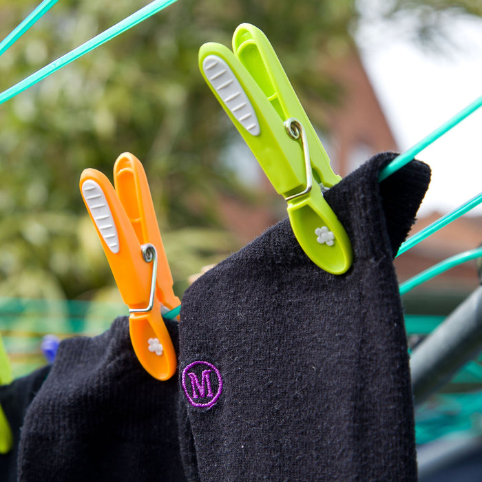 Extra Strong Non-Slip Clothes Line Pegs with Firm Grip for Sheets, Blankets & Towels - 8cm long -2 Packs (40 pegs in total)