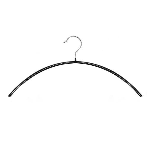 Schwarzer, rutschfester Kleiderbügel, 40 cm, für Strickwaren, Jacken, Hemden, Blusen, verchromter Haken
