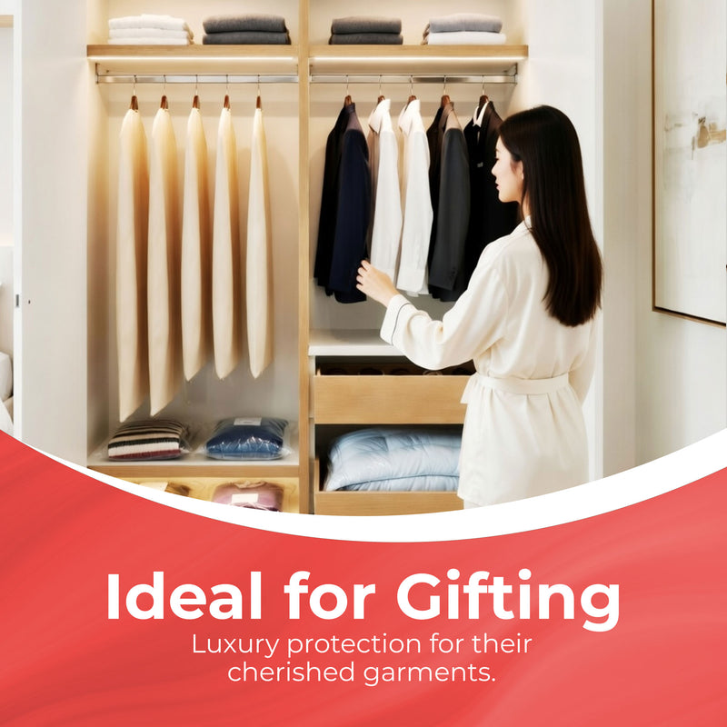 100% Natural Cotton Dress Cover – Breathable Zipped Garment Storage Bag for Dresses, Coats & Occasionwear (Approx. 129 x 60cm)
