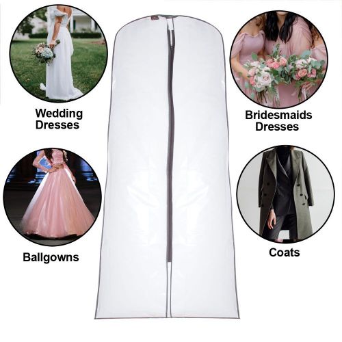 Long Coat/Ballgown Cover perfect for storage | Comes with a silver hanger