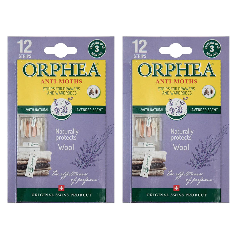 Orphea Mottenschutzstreifen mit Lavendelduft, 2er-Pack (insgesamt 24 Stück) 