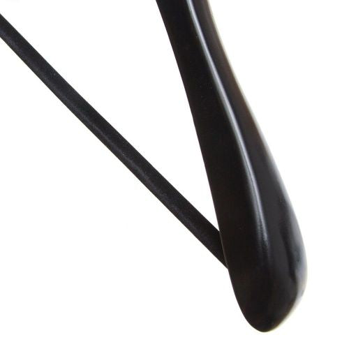 Caraselle Cintre de costume noir avec barre en velours et épaules bulbeuses 