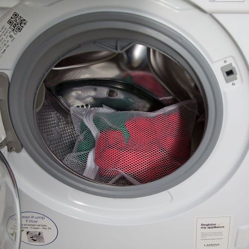 Kleine Netzwaschbeutel für Wäsche mit starkem Reißverschluss. Ideale Sockentasche für die Waschmaschine zum Schutz von Kleidung, Lätzchen und Feinwäsche. Wäschenetzbeutel 31 x 36 cm 