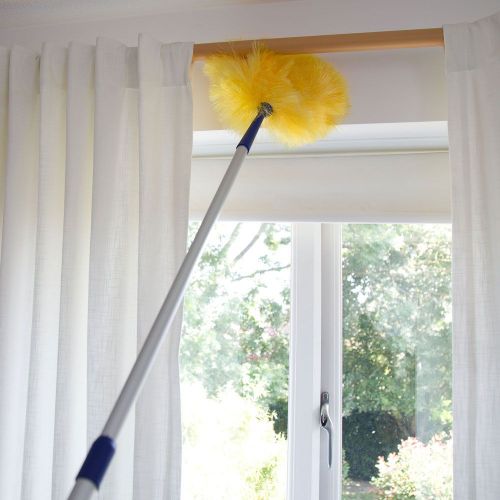 Caraselle Antistatik-Staubwedel mit flexiblem Kopf und Teleskopstiel bis 162 cm