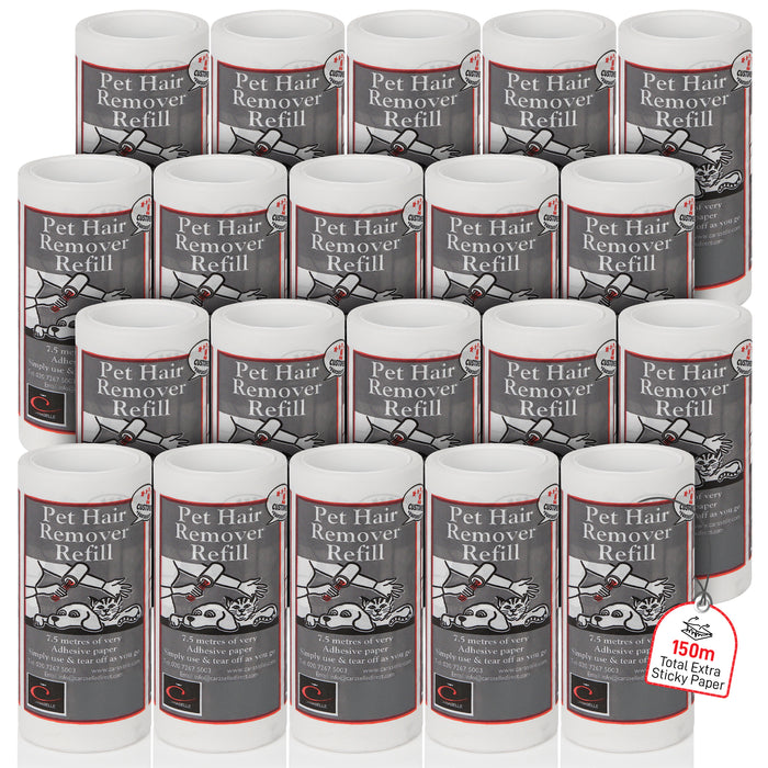 Caraselle Pet Hair Remover Refill (7.5m/Refill, ≈75+ Sheets Equivalent/Refill) Handle not included