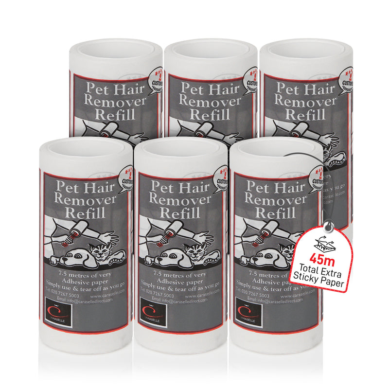 Caraselle Pet Hair Remover Refill (7.5m/Refill, ≈75+ Sheets Equivalent/Refill) Handle not included