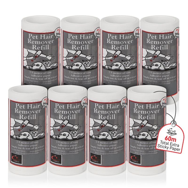 Caraselle Pet Hair Remover Refill (7.5m/Refill, ≈75+ Sheets Equivalent/Refill) Handle not included