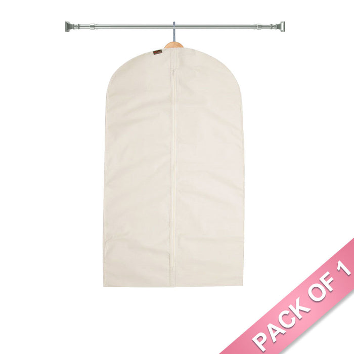 Deluxe 100% Natural Zipped Cotton SUIT Cover with Cotton Trim/Binding