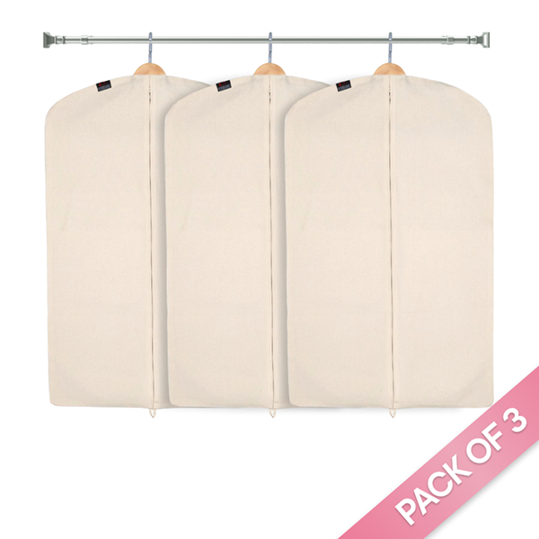 Deluxe 100% Natural Cotton Zipped Jacket & Suit Cover for Suit & Jacket Storage (Approx. 99 x 60cms)