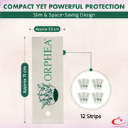 Orphea product packaging with dimensions and Caraselle branding on a light pink background