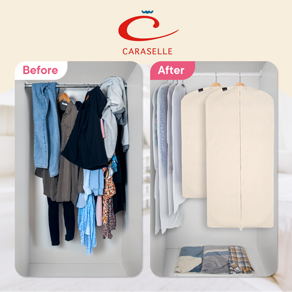 Deluxe 100% Natural Cotton Zipped Jacket & Suit Cover for Suit & Jacket Storage (Approx. 99 x 60cms)