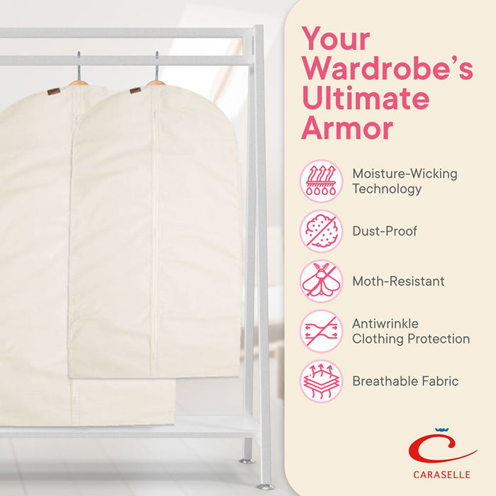 Deluxe 100% Natural Zipped Cotton SUIT Cover with Cotton Trim/Binding
