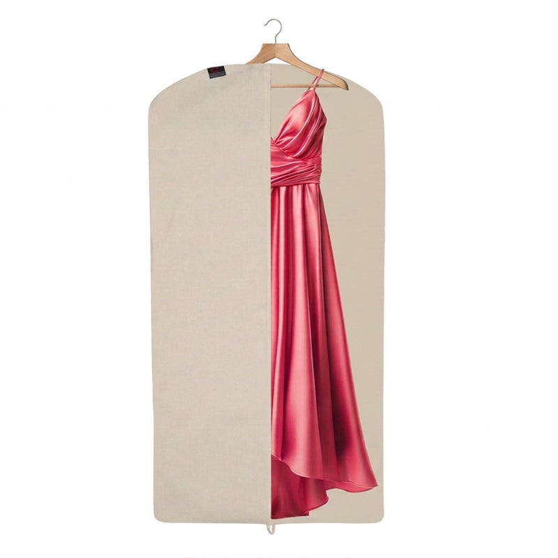 Housse de robe zippée de luxe 100 % coton naturel (128 x 60 cm) 