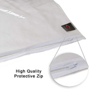 White protective cover with a high-quality zipper on a white background