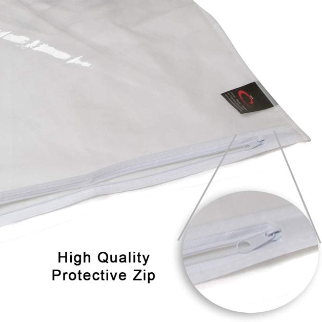 White protective cover with a high-quality zipper on a white background