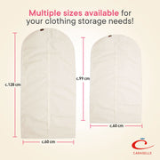 Breathable garment bags with dimensions from Caraselle