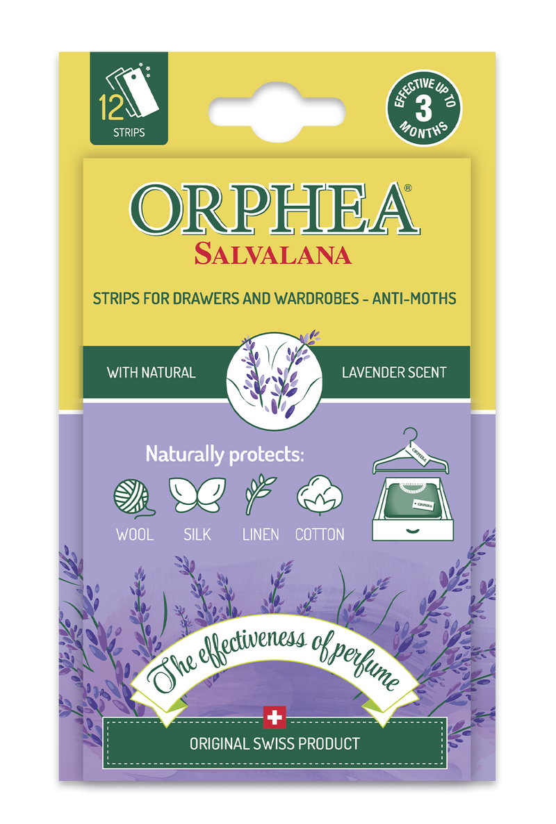 Orphea Anti Moth Strips - Moth Repellent for Wardrobes Drawers Shelves - Lavender Scent