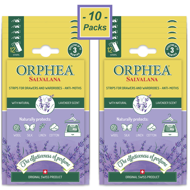 Orphea Anti Moth Strips - Moth Repellent for Wardrobes Drawers Shelves - Lavender Scent