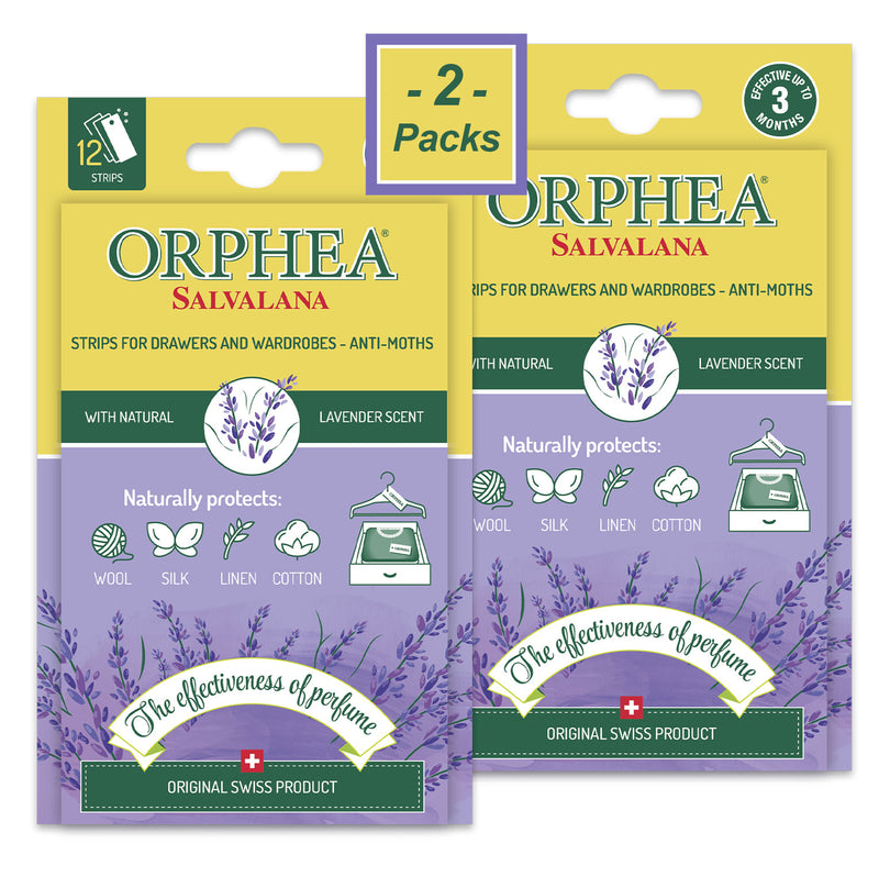 Orphea Anti Moth Strips - Moth Repellent for Wardrobes Drawers Shelves - Lavender Scent