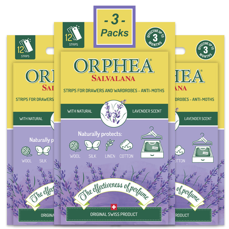 Orphea Anti Moth Strips - Moth Repellent for Wardrobes Drawers Shelves - Lavender Scent