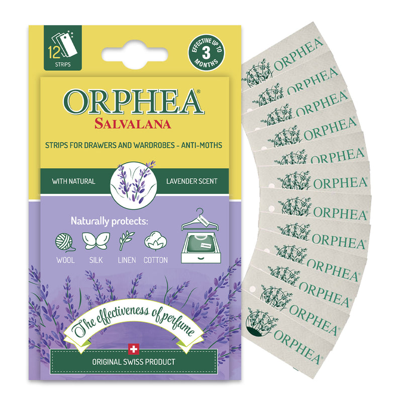 Orphea Anti Moth Strips - Moth Repellent for Wardrobes Drawers Shelves - Lavender Scent