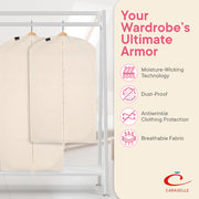 Full-length cotton garment bag for dresses and coats