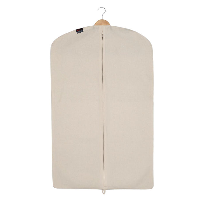 Housse de costume zippée de luxe 100 % coton naturel (99 x 60 cm) 