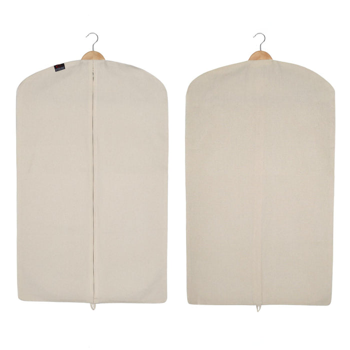 Deluxe-Anzughülle aus 100 % natürlicher Baumwolle mit Reißverschluss (99 x 60 cm) 