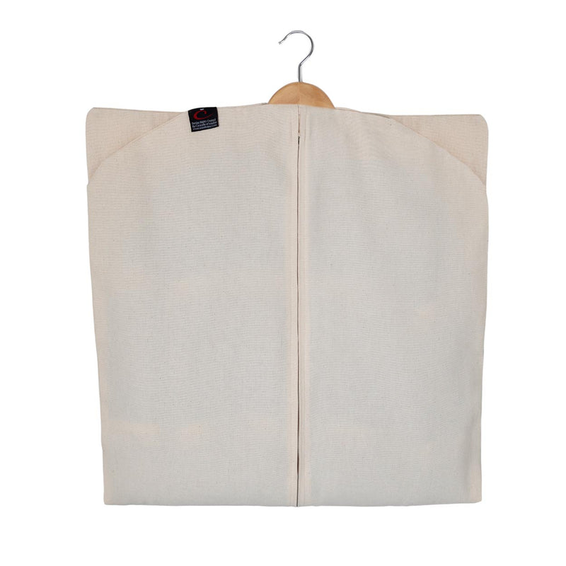 Washable reusable cotton dress cover folded for storage