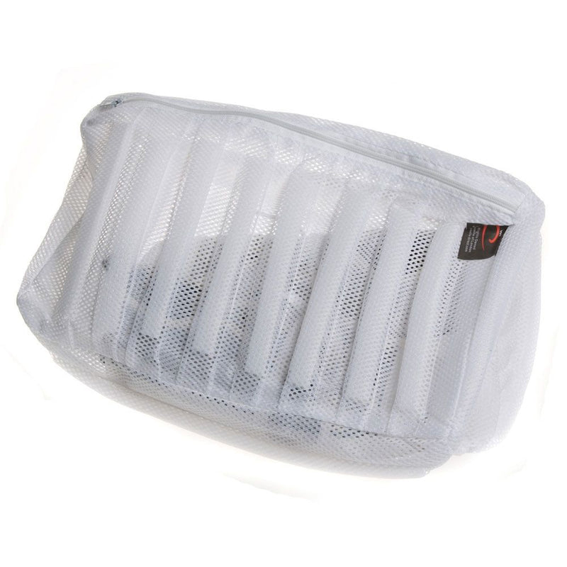 Caraselle Zipped Ribbed Net Wash Bag for Trainers, Shoes, Slippers & Delicates – Protective Laundry Bag for Bras & Lingerie (33 × 19 × 17cm)