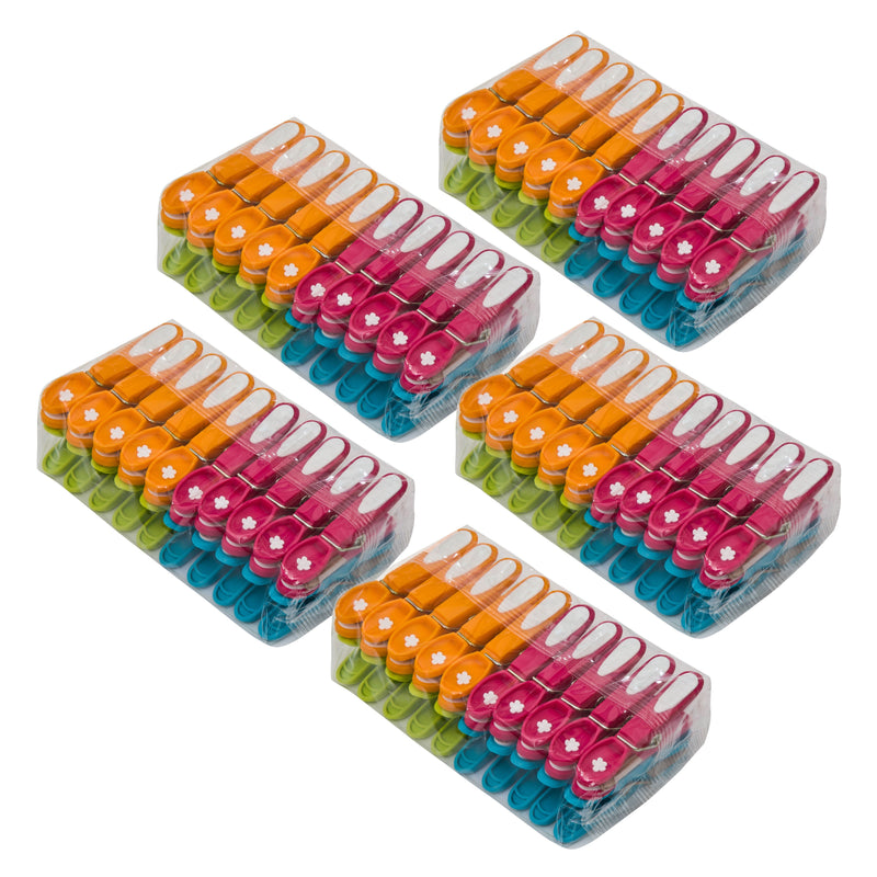 Pinces à linge antidérapantes extra solides, 5 paquets (100 pinces au total)